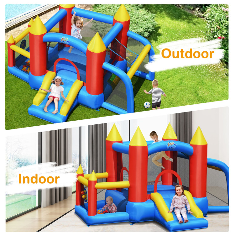 Inflatable Soccer Goal Ball Pit Bounce House Without BlowerCostway Gallery View 2 of 10