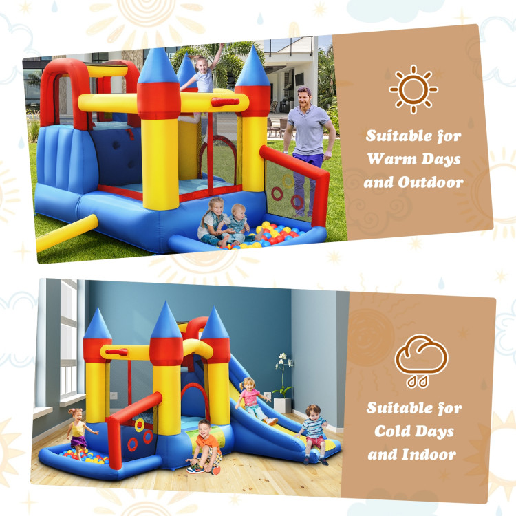 Inflatable Bounce House with Basketball Rim and 780W BlowerCostway Gallery View 3 of 11