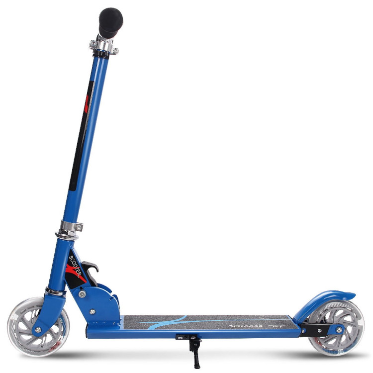 Folding Aluminum Kids Kick Scooter with LED Lights-BlueCostway Gallery View 4 of 10