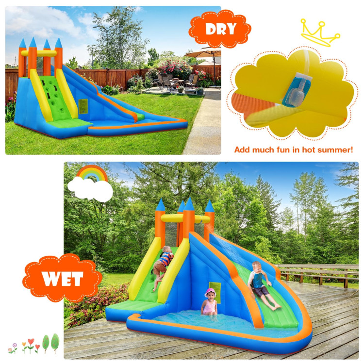 Inflatable Mighty Bounce House Jumper with Water Slide without BlowerCostway Gallery View 5 of 10