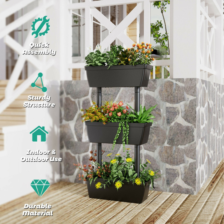 3-Tier Freestanding Vertical Plant Stand for Gardening and Planting UseCostway Gallery View 6 of 11