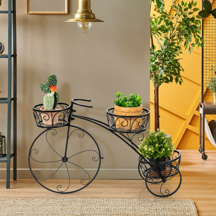 Tricycle Plant Stand Flower Pot Cart Holder in Parisian StyleCostway Gallery View 7 of 9