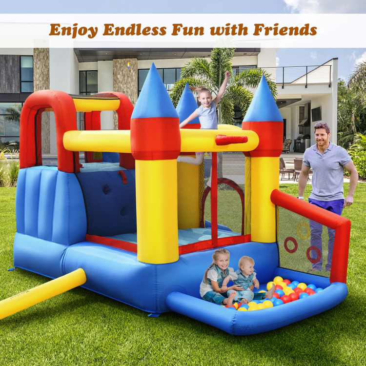 Inflatable Bounce House with Basketball Rim and 780W BlowerCostway Gallery View 7 of 11