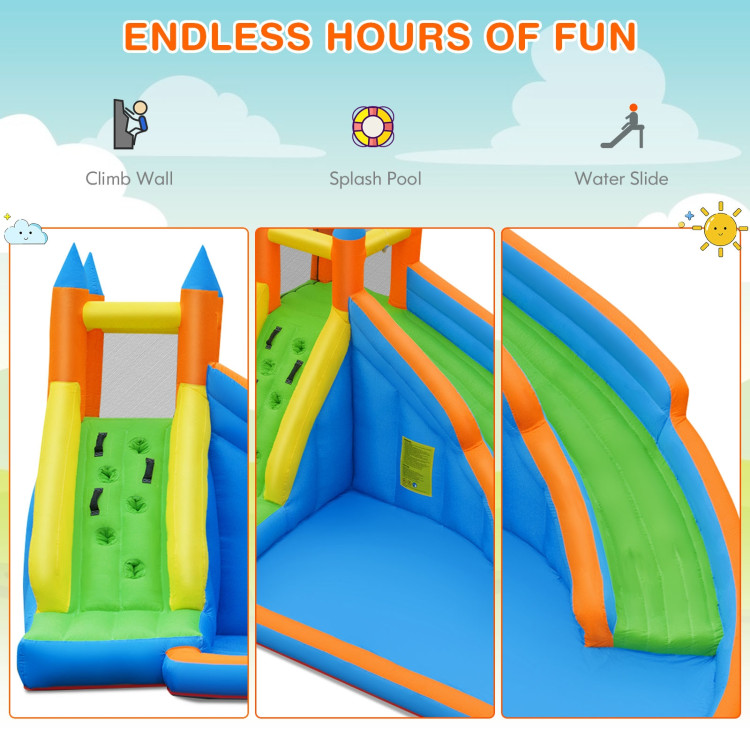 Inflatable Mighty Bounce House Jumper with Water Slide without BlowerCostway Gallery View 8 of 10