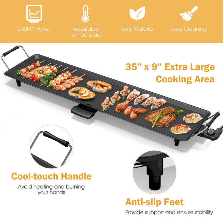 35 Inch Electric Griddle with Adjustable TemperatureCostway Gallery View 5 of 7