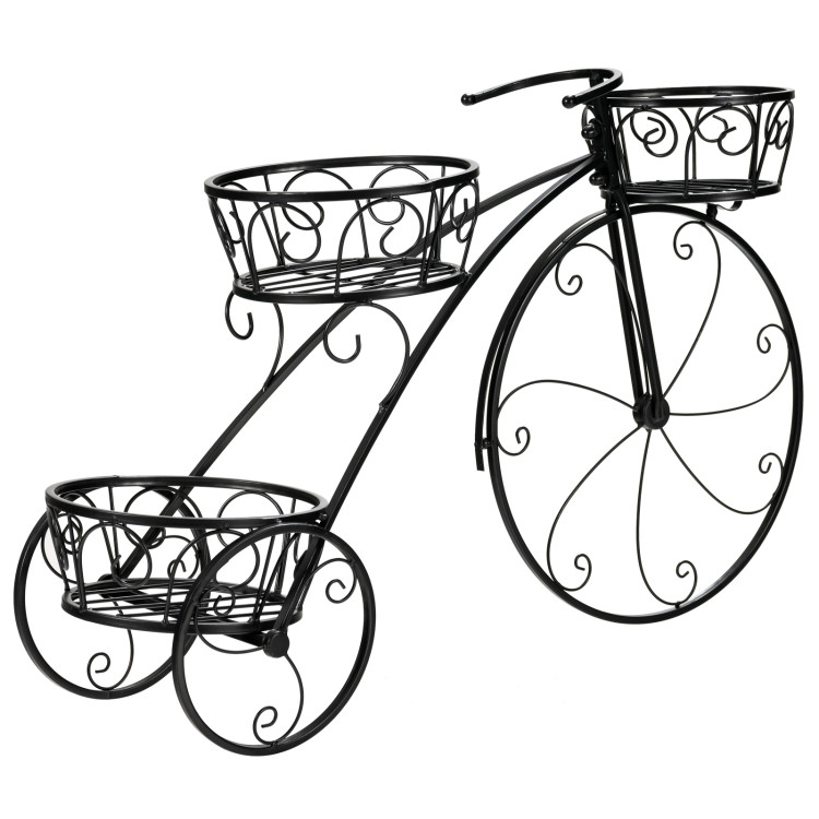 Tricycle Plant Stand Flower Pot Cart Holder in Parisian StyleCostway Gallery View 1 of 9