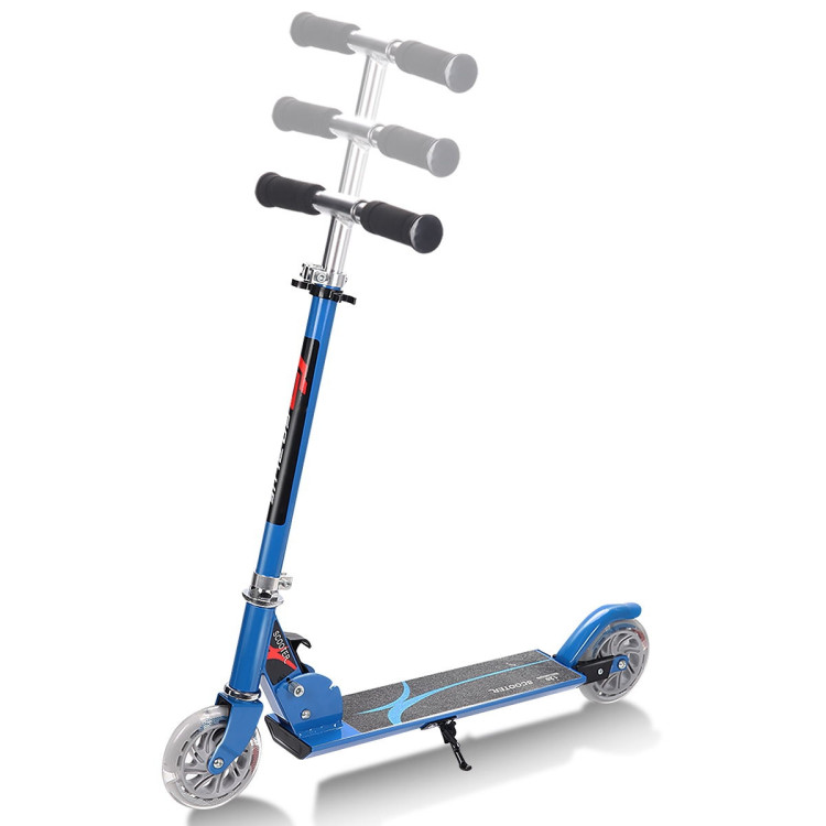 Folding Aluminum Kids Kick Scooter with LED Lights-BlueCostway Gallery View 6 of 10