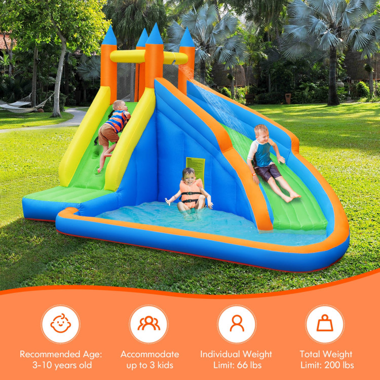 Inflatable Mighty Bounce House Jumper with Water Slide without BlowerCostway Gallery View 3 of 10