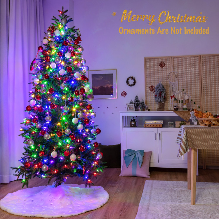 Artificial Christmas Tree with 2 Lighting Colors and 9 Flash Modes-7 ftCostway Gallery View 7 of 12