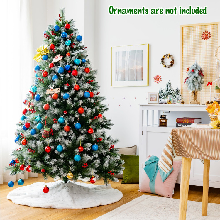 Artificial PVC Christmas Tree with Branch Tips and Metal Stand-6 ftCostway Gallery View 2 of 14