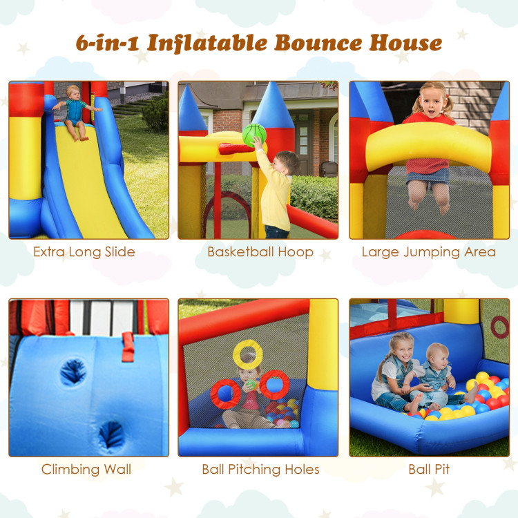 Inflatable Bounce House with Basketball Rim and 780W BlowerCostway Gallery View 10 of 11