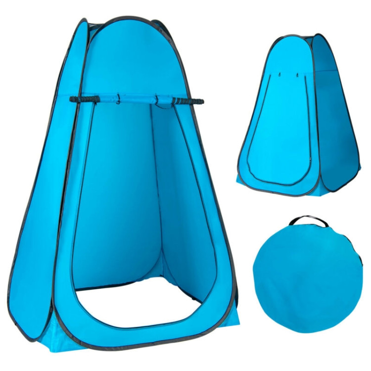 Portable Pop Up Privacy Shower Toilet Changing Room Camping Hiking Tent-BlueCostway Gallery View 7 of 12