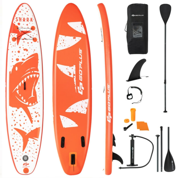 Inflatable Stand Up Paddle Board with Backpack Aluminum Paddle Pump-MCostway Gallery View 1 of 10