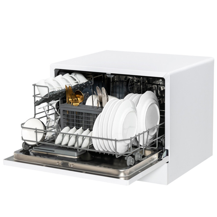 Compact Countertop Dishwasher with 6 Place Settings and 5 Washing ProgramsCostway Gallery View 6 of 10
