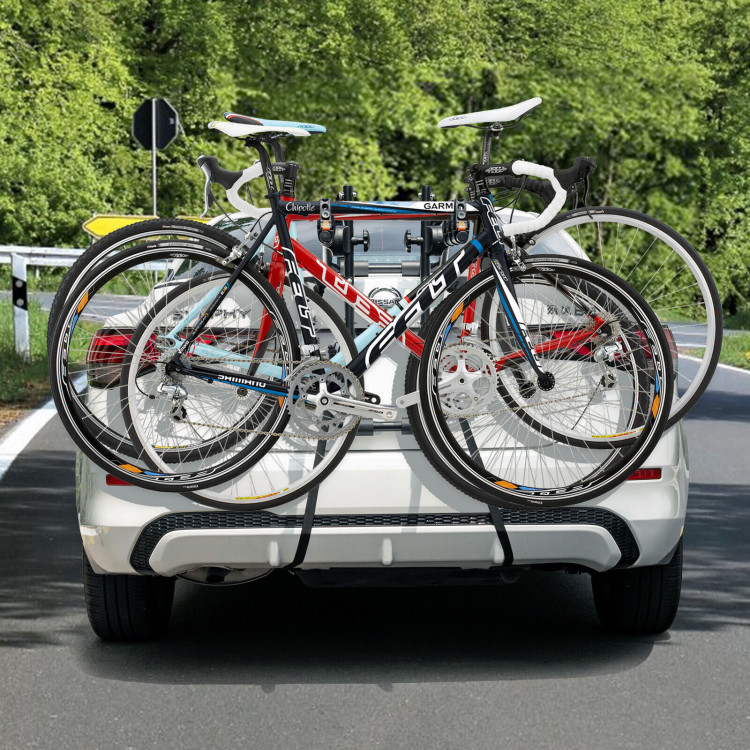 3-Bike Trunk Mounted Bike Rack for Sedan Hatchback Minivan SUV-BlackCostway Gallery View 2 of 10
