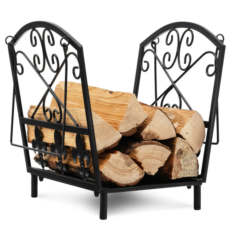 Decorative Firewood Rack with Handles and Raised LegsCostway Gallery View 4 of 11