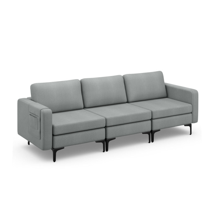 1/2/3/4-Seat Convertible Sectional Sofa with Reversible Ottoman-3-SeatCostway Gallery View 1 of 15