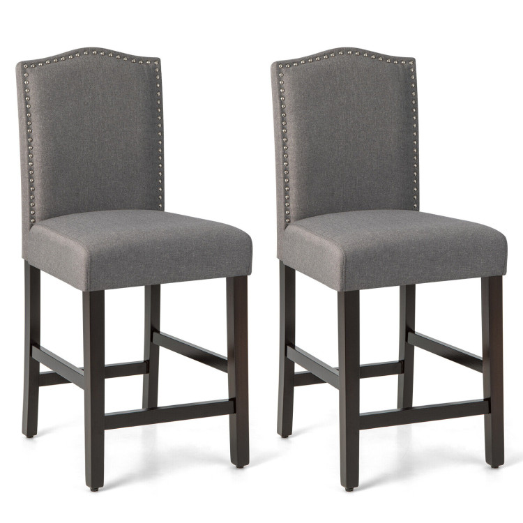 Upholstered Counter Height Bar Stools with S-Shaped Spring Thick ...