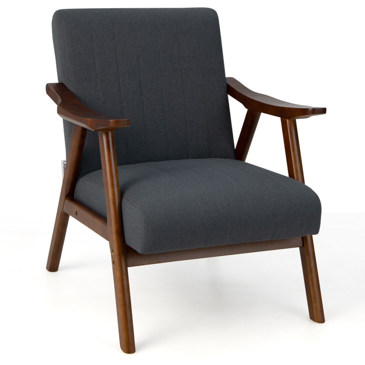 Modern Accent Chair Leisure Armchair with Felt Pads-GrayCostway Gallery View 1 of 10