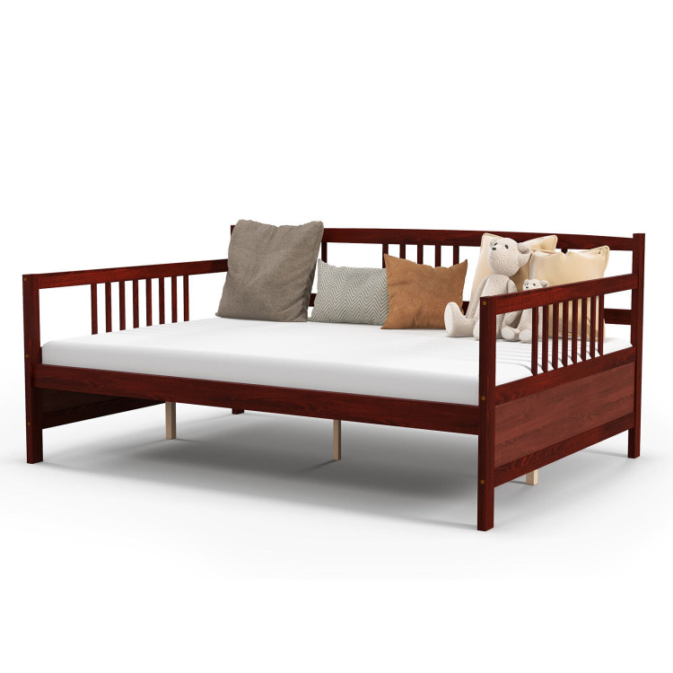 Full Size Metal Daybed Frame with GuardrailsCostway Gallery View 9 of 12