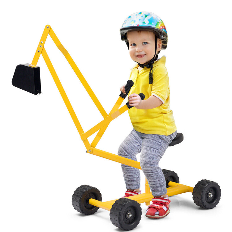 Heavy Duty Steel Frame Kid Ride-on Sand DiggerCostway Gallery View 7 of 8