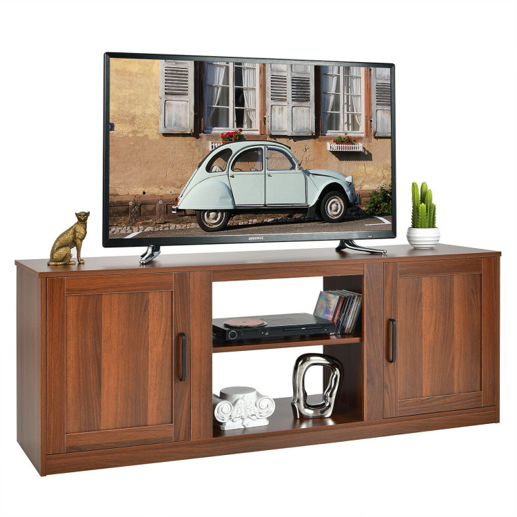 58 Inch TV Stand with 1500W Faux Fireplace for TVs up to 65 Inch-VintageCostway Gallery View 7 of 9