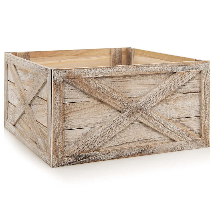 28.5 Inch Wooden Tree Collar Box for Indoor/Outdoor Use-BrownCostway Gallery View 1 of 10