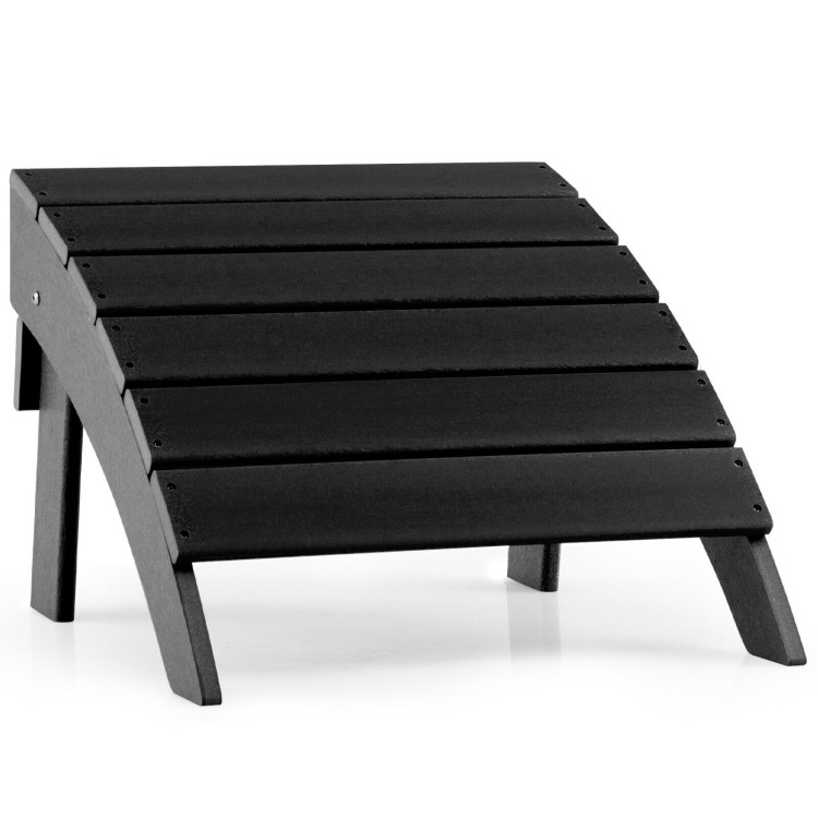 Adirondack Folding Ottoman with All Weather HDPE-BlackCostway Gallery View 1 of 10