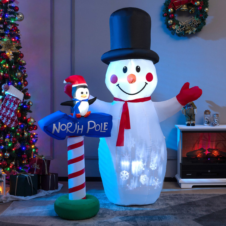 6 Feet Inflatable Christmas Decoration with Built-in Snowflake ProjectorCostway Gallery View 8 of 11