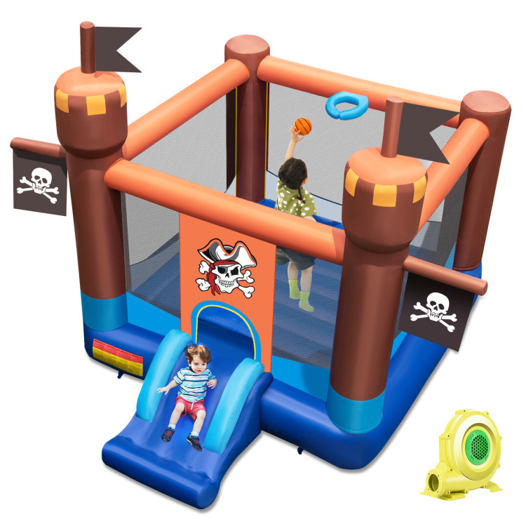 Pirate-Themed Inflatable Bounce Castle with Large Jumping Area and 735W BlowerCostway Gallery View 3 of 9