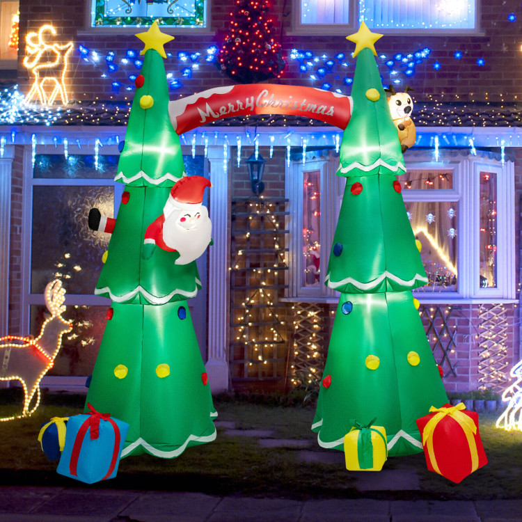 10 Feet Tall Inflatable Christmas Arch with LED and Built-in Air BlowerCostway Gallery View 6 of 11