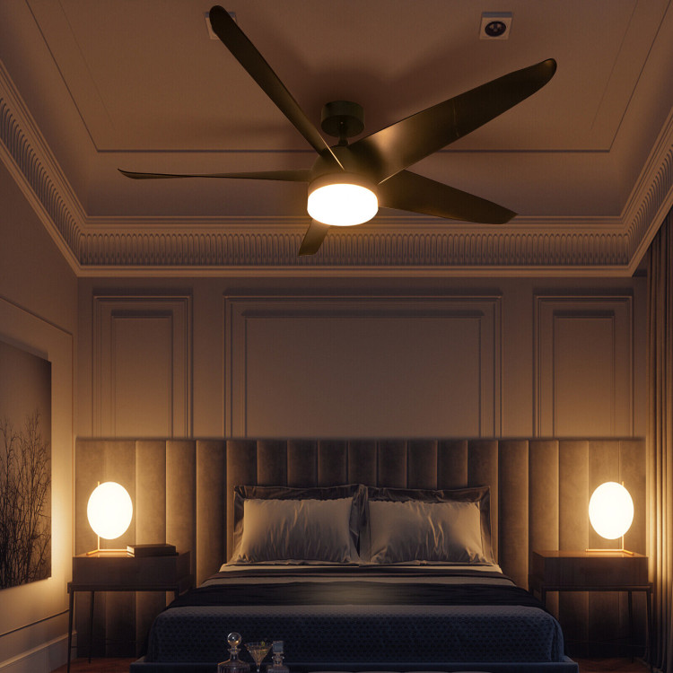 60 Inch Reversible Ceiling Fan with Light-BlackCostway Gallery View 6 of 11