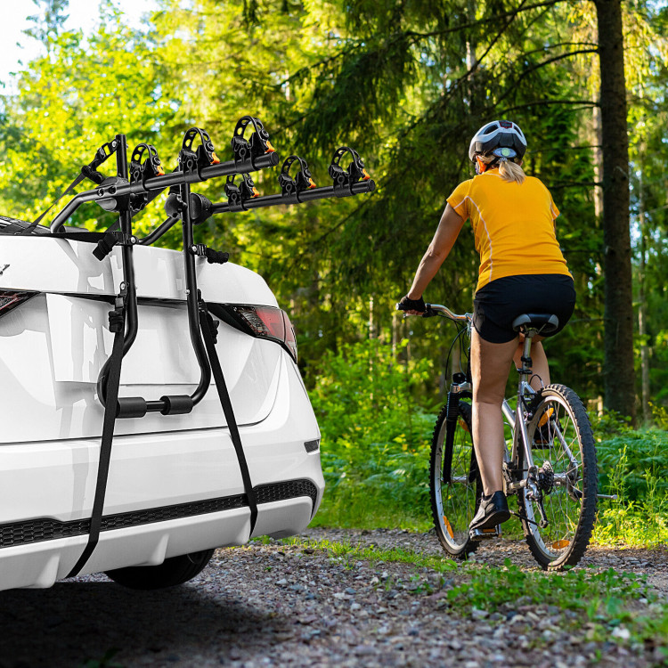 3-Bike Trunk Mounted Bike Rack for Sedan Hatchback Minivan SUV-BlackCostway Gallery View 6 of 10
