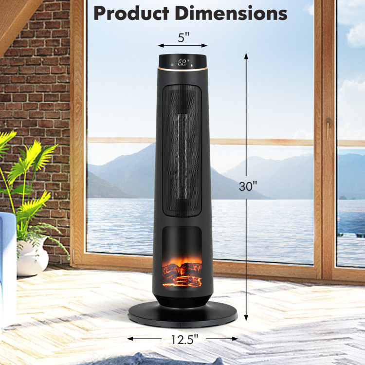 1500W PTC Fast Heating Space Heater for Indoor Use-BlackCostway Gallery View 5 of 11