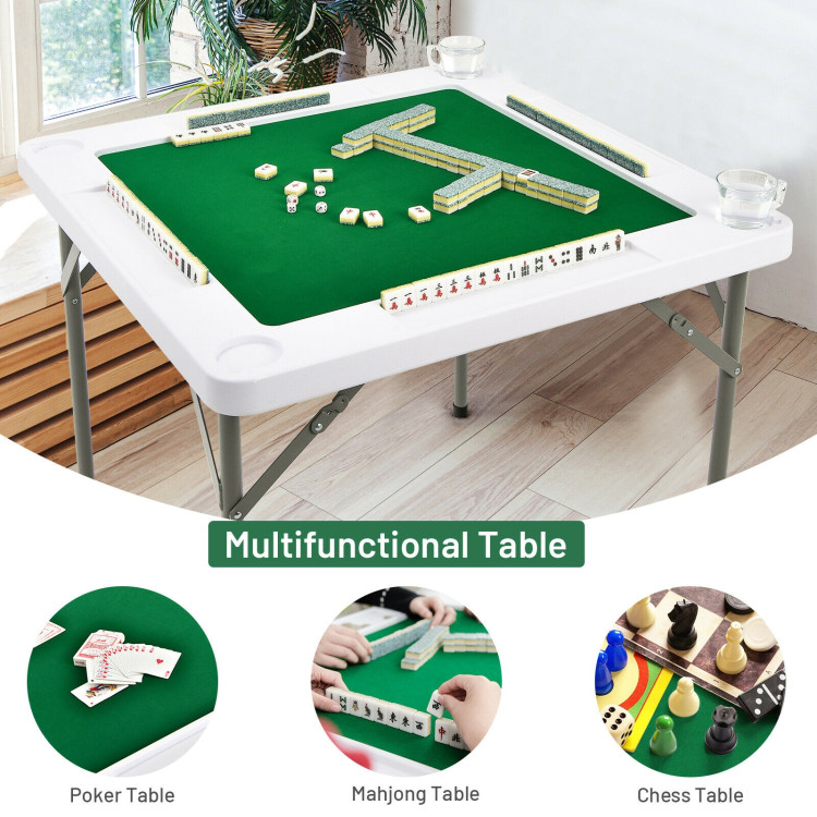 4-Player Mahjong Game Table with Iron FrameCostway Gallery View 3 of 10
