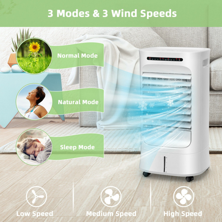 4-in-1 Portable Evaporative Air Cooler with Timer and 3 Modes-WhiteCostway Gallery View 3 of 10