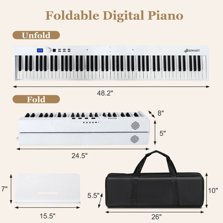 usb midi controller digital piano 88 key Flexible fold professional  elctronic piano keyboard