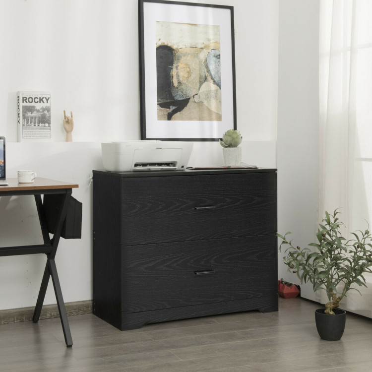 2-Drawer Lateral File Cabinet with Adjustable Bars for Home and OfficeCostway Gallery View 2 of 11