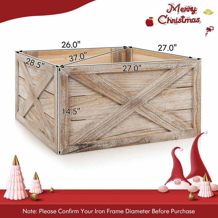 28.5 Inch Wooden Tree Collar Box for Indoor/Outdoor Use-BrownCostway Gallery View 4 of 10