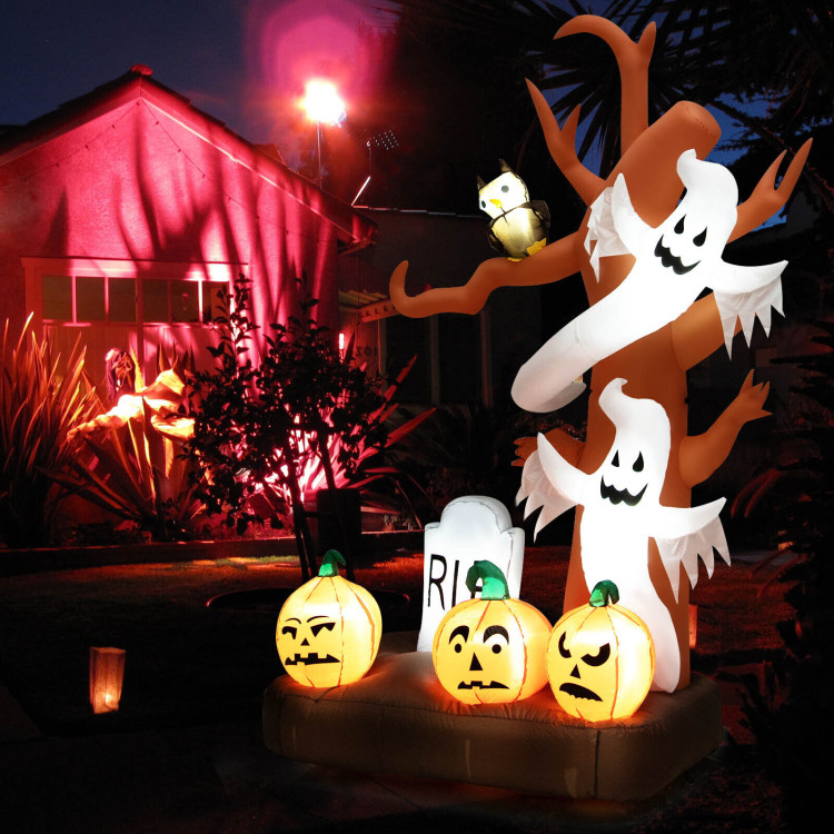 8 Feet Inflatable Halloween Dead Tree Blow Up Ghost with Built-in LED LightsCostway Gallery View 6 of 10
