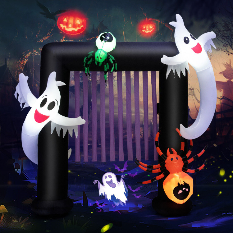 7.5 Feet Halloween Inflatable Archway Blow-up Festive Decoration for Backyard and PorchCostway Gallery View 2 of 10