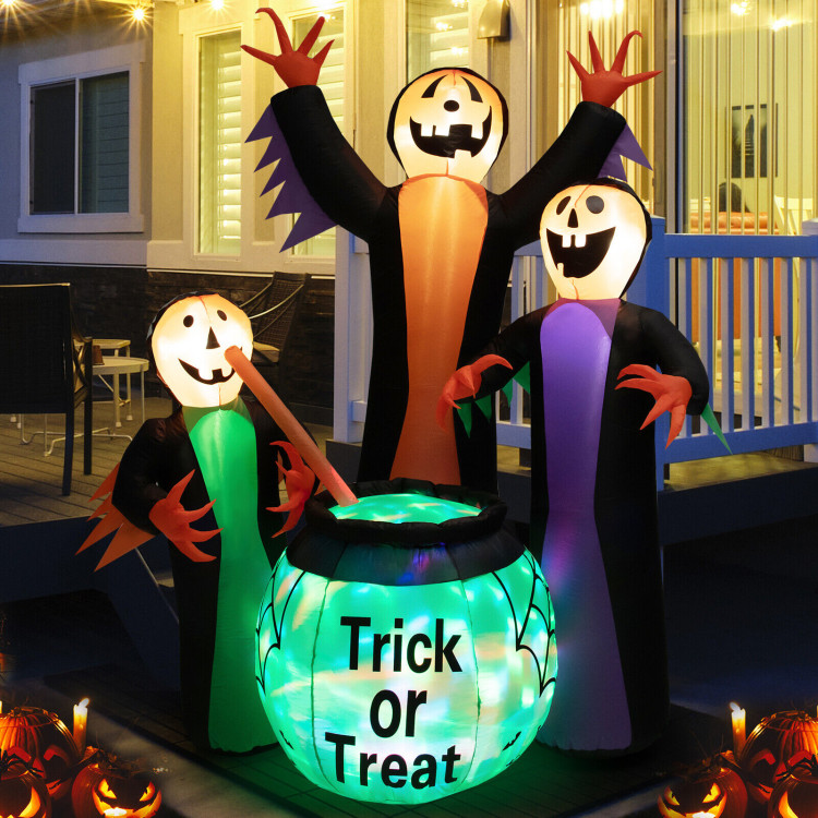 8 Feet Halloween Inflatable Witch Decor with Bright LED LightsCostway Gallery View 6 of 10