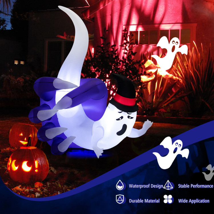 6 Feet Halloween Inflatable Hand Hold the Ghost with Built-in LED and Air BlowerCostway Gallery View 3 of 9