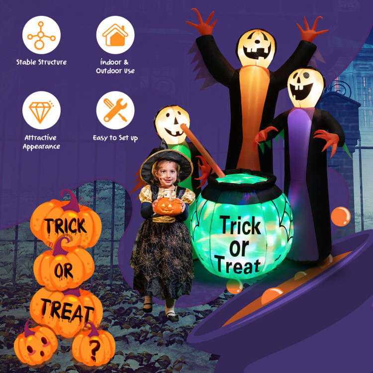 8 Feet Halloween Inflatable Witch Decor with Bright LED LightsCostway Gallery View 5 of 10