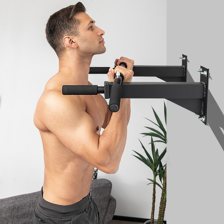 Wall Mounted Multi-Grip Pull Up Bar with Foam HandgripsCostway Gallery View 6 of 10