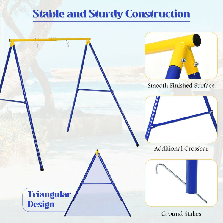 Extra Large Heavy Duty A-Frame Steel Swing StandCostway Gallery View 10 of 10