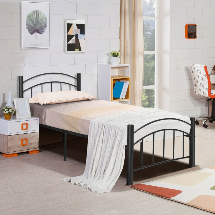Modern Platform Bed with Headboard and Footboard-Twin sizeCostway Gallery View 6 of 10