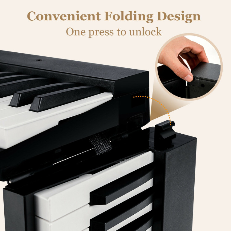 88-Key Foldable Digital Piano with MIDI and Wireless BT-BlackCostway Gallery View 7 of 10