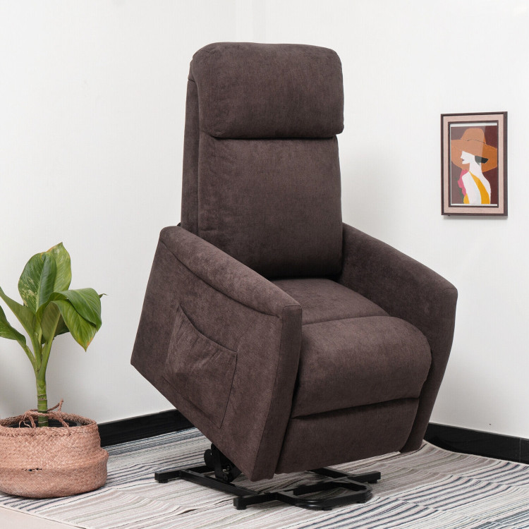 Power Lift Recliner Chair with Remote Control for Elderly-BrownCostway Gallery View 7 of 11