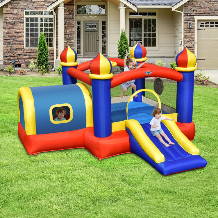 Inflatable Castle Kids Bounce House with Slide JumpingCostway Gallery View 2 of 10